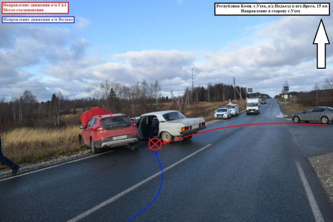 На Объездной в пгт. Ярега столкнулись Волга и Volvo